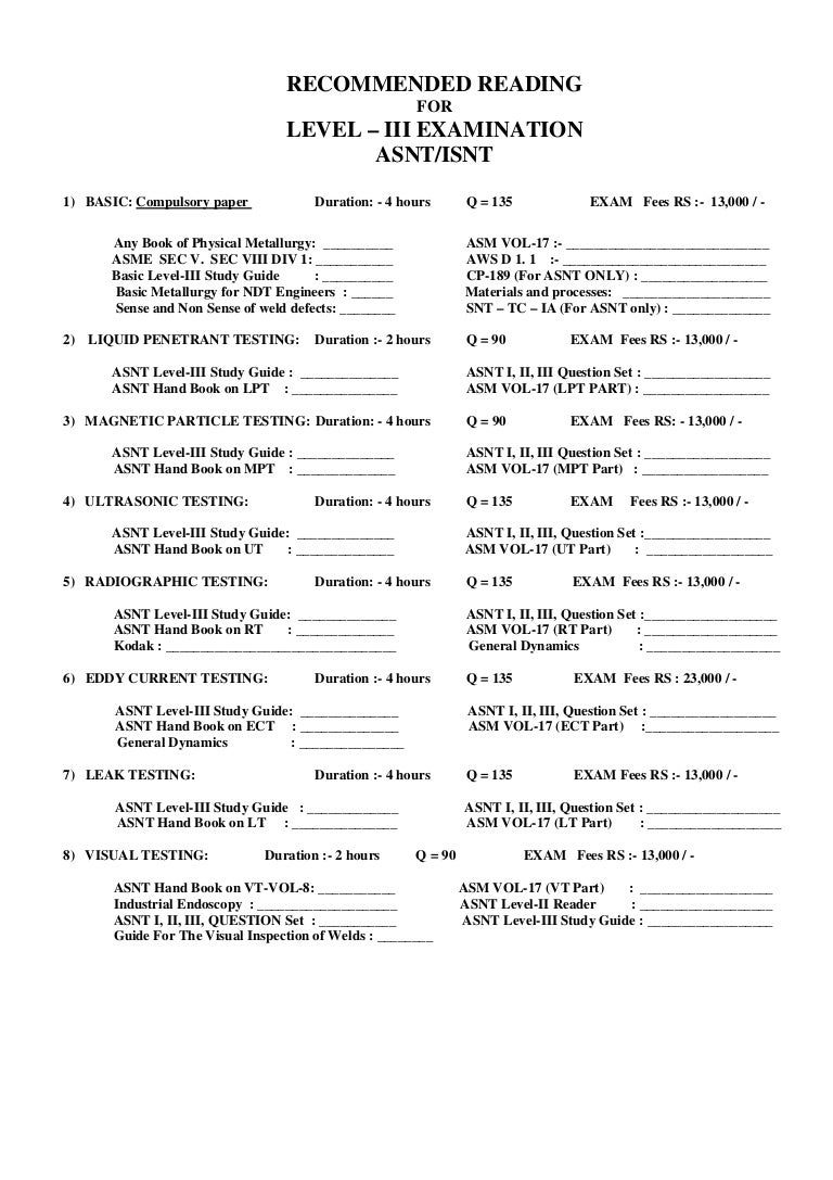 ... asnt level ii study guide mt rh es slideshare net 29 Array - 68757447 recommended reading for level iii rh slideshare ...